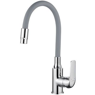 Küchenarmatur ELZA Küchenmischer mit flexiblen 2-Funktionen Auslauf Chrom-Grau