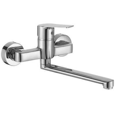 Küchenarmatur Wandmontage BORGO Küchenmischer für Küche in Chrom Spültischarmatur