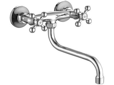 Küchenarmatur Wandmontage STILO Küchenmischer für Küche in Chrom Spültischarmatur