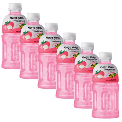 Mogu Mogu Litschi / Lytchee, Fruchtsaft mit Nata de Coco 6x 320 ml