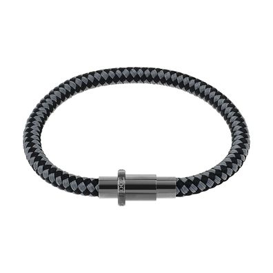 Joop! Herren Armband 2040568 Leder, Edelstahl, Magnet-Schraubverschluss, schwarz