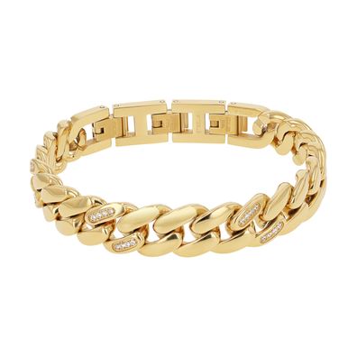 Joop! Damen Armband 2040557 Edelstahl, Gold plattiert, Zirkonia