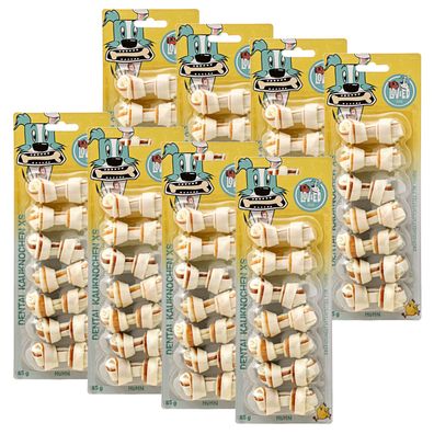 Lov&Ed Kauknochen Huhn, XS - Mit Dental-Effekt, 8x 85g