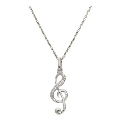 Violinschlüssel-Anhänger 925 Silber Zirkonia JL10-02-3752