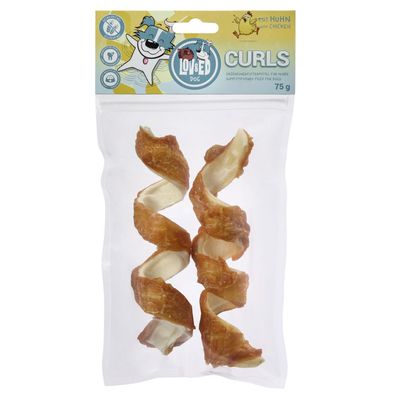 Lov&Ed Curls Huhn, 2 Stück, 75g - Gedrehte Kauknochen für Hunde