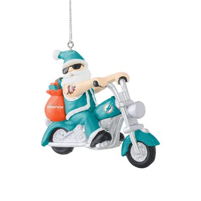 NFL Miami Dolphins Santa on Motorcycle Baumkugel Anhänger Ornament ...0345