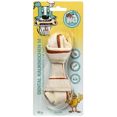 Lov&Ed Kauknochen Huhn, M - Mit Dental-Effekt, 65g