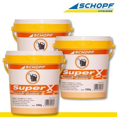 Schopf 3 x 1000g Super X Oxidations- und Bleichmittel, Feingranulat Moos Algen