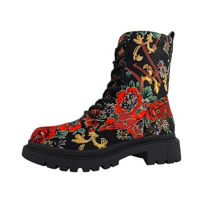 La Strada 2405206-4601 Mehrfarbig Red flower velvet