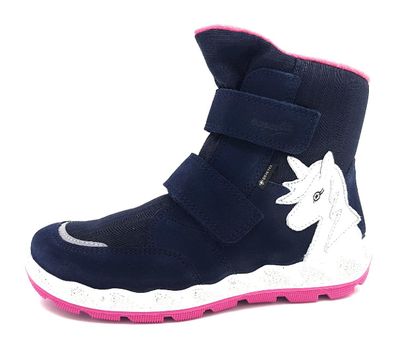 Superfit Stiefel Leder Icebird 1-006010-8020 Blau 8020- Blau / Pink