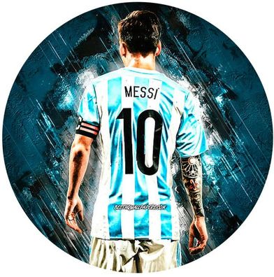 Leo Messi Fußball Essbar Zuckermasse Tortenbild Tortenaufleger + 4 Muffin