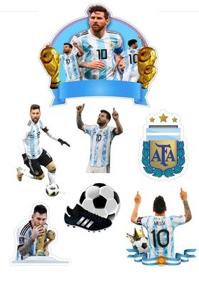 Leo Messi Essbar Fußball Tortenaufleger Torte Geburstag Zuckermasse + NAME