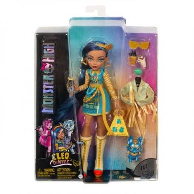 Mattel - Monster High Cleo De Nile Doll With Blue Streaked Hair And Pet Dog - Mattel