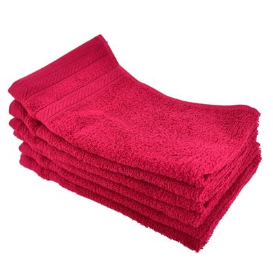 Set UNI Frottee-Handtücher burgunderrot 30x50 cm - 6 Stück