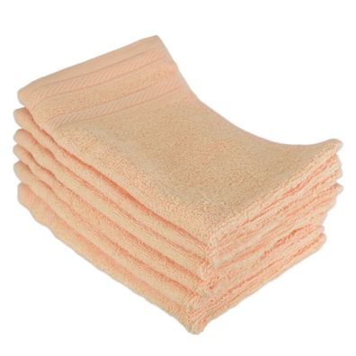 Set UNI Frottee-Handtücher lachsfarben 30x50 cm - 6 Stück