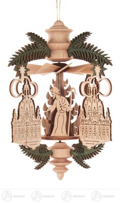 Baumschmuck Wärmespiel "Zweig" Dresdner Frauenkirche/Christi Geburt, zum Hängen