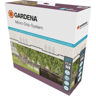Micro-Drip-System Tropfbewässerung Hecken/Büsche Set, 25 Meter