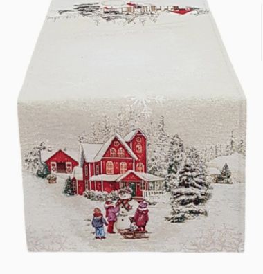 Tischdekoration, Weihnachten, Tischläufer, Weihnachtstischläufer, Schneeman