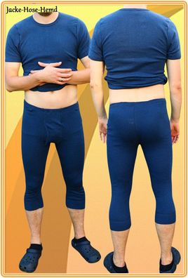 Herren 3/4 Unterhosen Thermo Funktionunterwäsche Untertrikotage Marine Gr. 5 bis 14