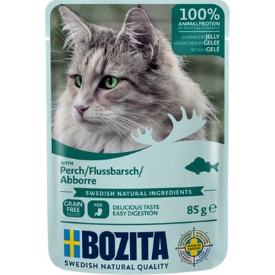 Bozita Pouch Häppchen in Gelee mit Flussbarsch 24 x 85g