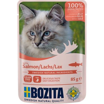 Bozita Pouch Häppchen in Gelee mit Lachs 24 x 85g