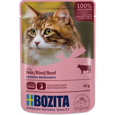 Bozita Pouch Häppchen in Gelee mit Rind 12 x 85g
