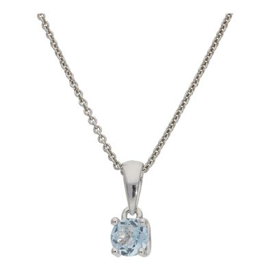 Damen Ketten Anhänger 925 Silber Zirkonia hellblau JL10-02-3724