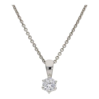 Ketten Solitär Anhänger Damen 925 Silber Zirkonia JL10-02-3746