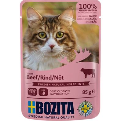 Bozita Pouch Häppchen in Soße mit Rind 12 x 85g