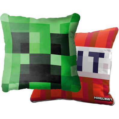 Minecraft Kissen Creeper & TNT 40x40 cm Kuschelkissen passend zur Bettwäsche