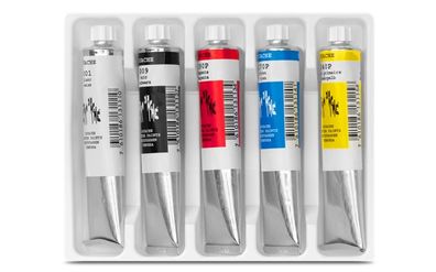 Caran d´Ache Gouache STUDIO Farbtuben Set + Pinsel | 5 x 21 ml