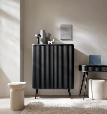 AX LIVING Highboard Schrank „Salvia K103“ - 103 cm Breite, Modern in Schwarz