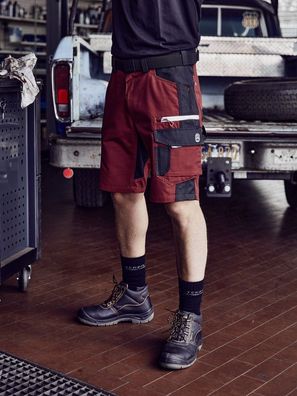 Terrax Workwear Arbeitsshorts Rotbraun/Schwarz