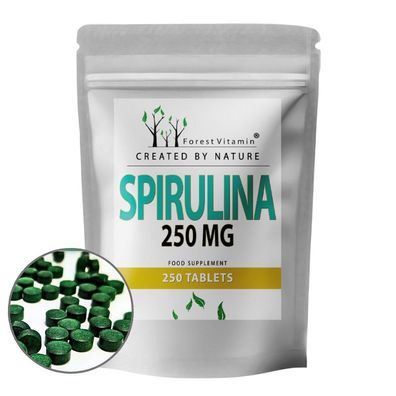 Spirulina 250mg - 250 Tabletten - Presslinge - Alge Platensis - Forest Vitamin