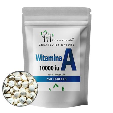 Vitamin A 10.000 IE - 250 Tabletten - natürliches Retinol - Forest Vitamin