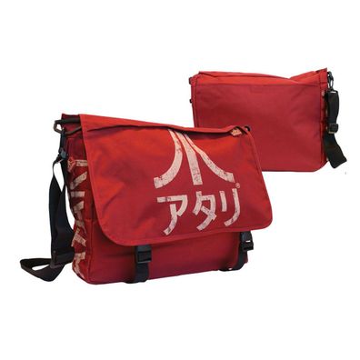 ATARI Shoulder Bag Dark Red Messenger Bag with Japanese Logo