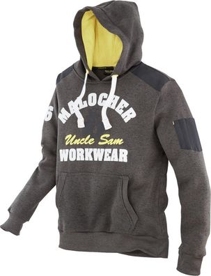 Uncle Sam Strickfleecehoody Oliv Melange/Gelb