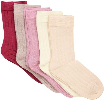 Minymo Kinder Strumpfhose Ankle sock-rib (5-pack)