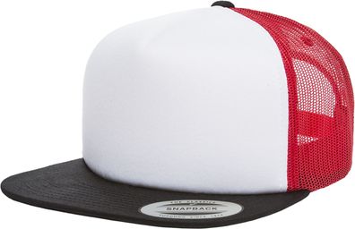 Flexfit Cap Foam Trucker with White Front Black/White/Red