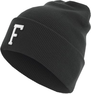 MSTRDS Beanie Letter Cuff Knit Beanie Black
