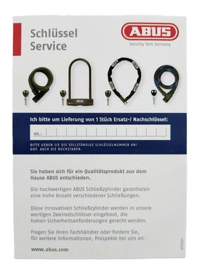 ABUS Ersatzschlüssel Gutschein 485/4850/495