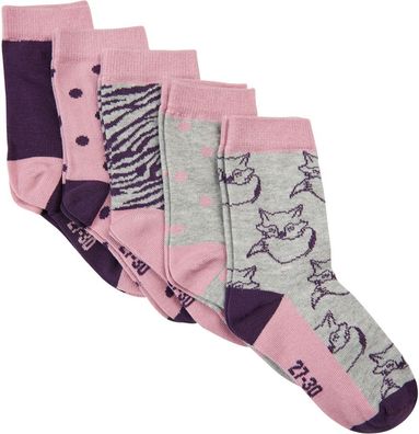Minymo Kinder Socken Sock W. Pattern (5-Pack) Dusky Orchid Lila