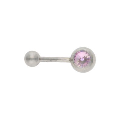 JuwelmaLux Bauchnabelpiercing Edelstahl mit synth. Zirkonia rosa JL30-01-2023