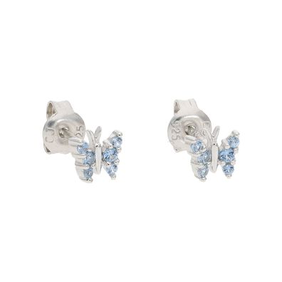 Schmetterling Ohrringe für Kinder und Damen Zirkonia Hellblau JuwelmaLux JL10-06-3688