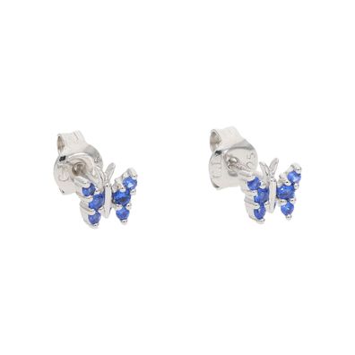 Schmetterling Ohrringe für Kinder, Damen Zirkonia blau JuwelmaLux JL10-06-3681