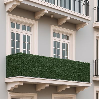 Balkonsichtsschutz HWC-O92, Verkleidung für Balkon Terrasse Zaun, 100x300cm Blatt