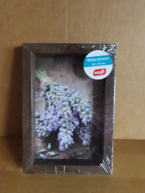 kleiner Bilderrahmen braun Holzrahmen zum Stellen + Hängen 10x15 cm Kodi