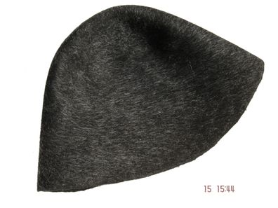 Hutstumpen Wolle Filz Modist Zubehör Stumpen schwarz m silber u rot 28-2