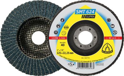 Klingspor SMT 624 Schleifmopteller 115 x 22,23 mm Korn 80 gewölbt