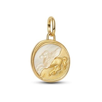 Bead - Vergoldet - Pegasus Medaillon-Charm
